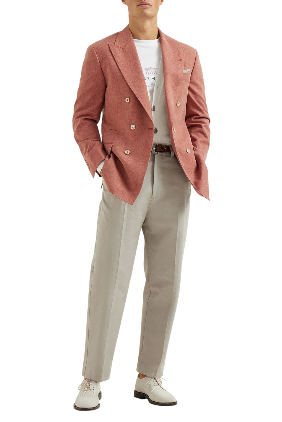 Мужской Brunello Cucinelli Футболка из натурального хлопка (цвет ), артикул M0B138520 | Фото 2