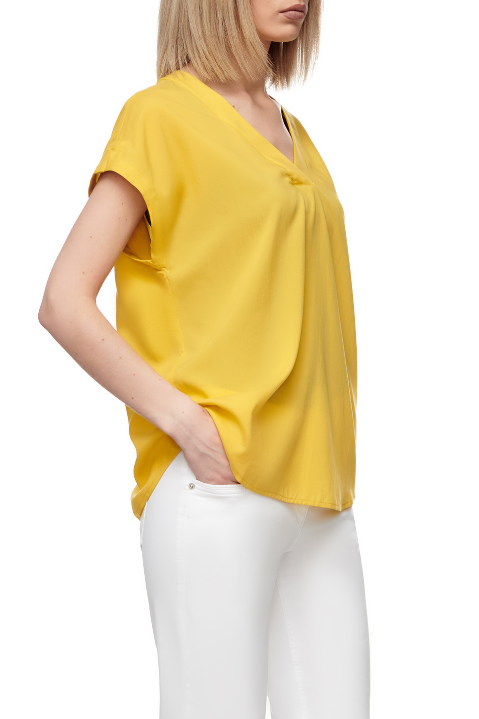 Gerry Weber Однотонная блузка с v-образным вырезом (цвет ), артикул 760036-31424 | Фото 5