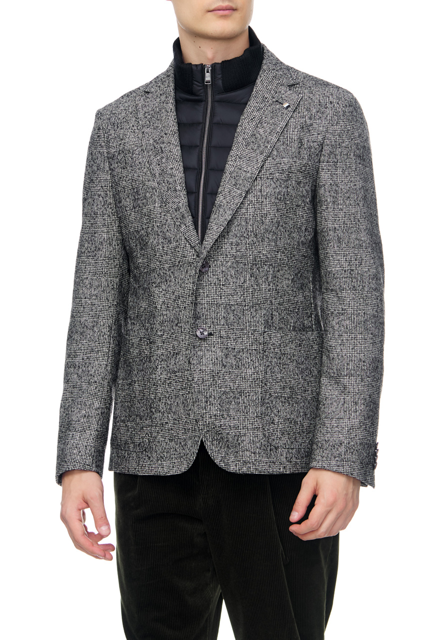 Пиджак с двойным воротником|Основной цвет:Серый|Артикул:50479518 | Фото 1