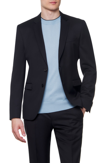 Пиджак из натуральной шерсти|Основной цвет:Черный|Артикул:50469181 | Фото 1