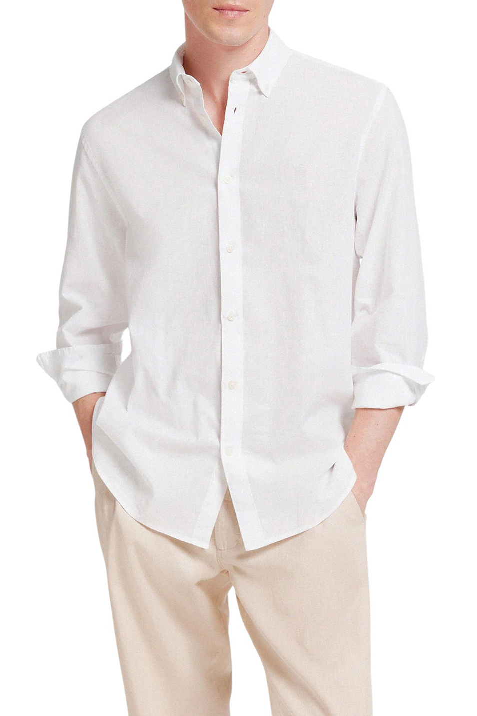 Мужской Springfield Рубашка из хлопка и льна (цвет ), артикул 0993388 | Фото 1