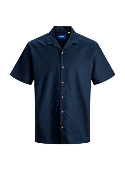 Jack & Jones Рубашка с коротким рукавом из натурального хлопка (Синий цвет), артикул 12183610 | Фото 1