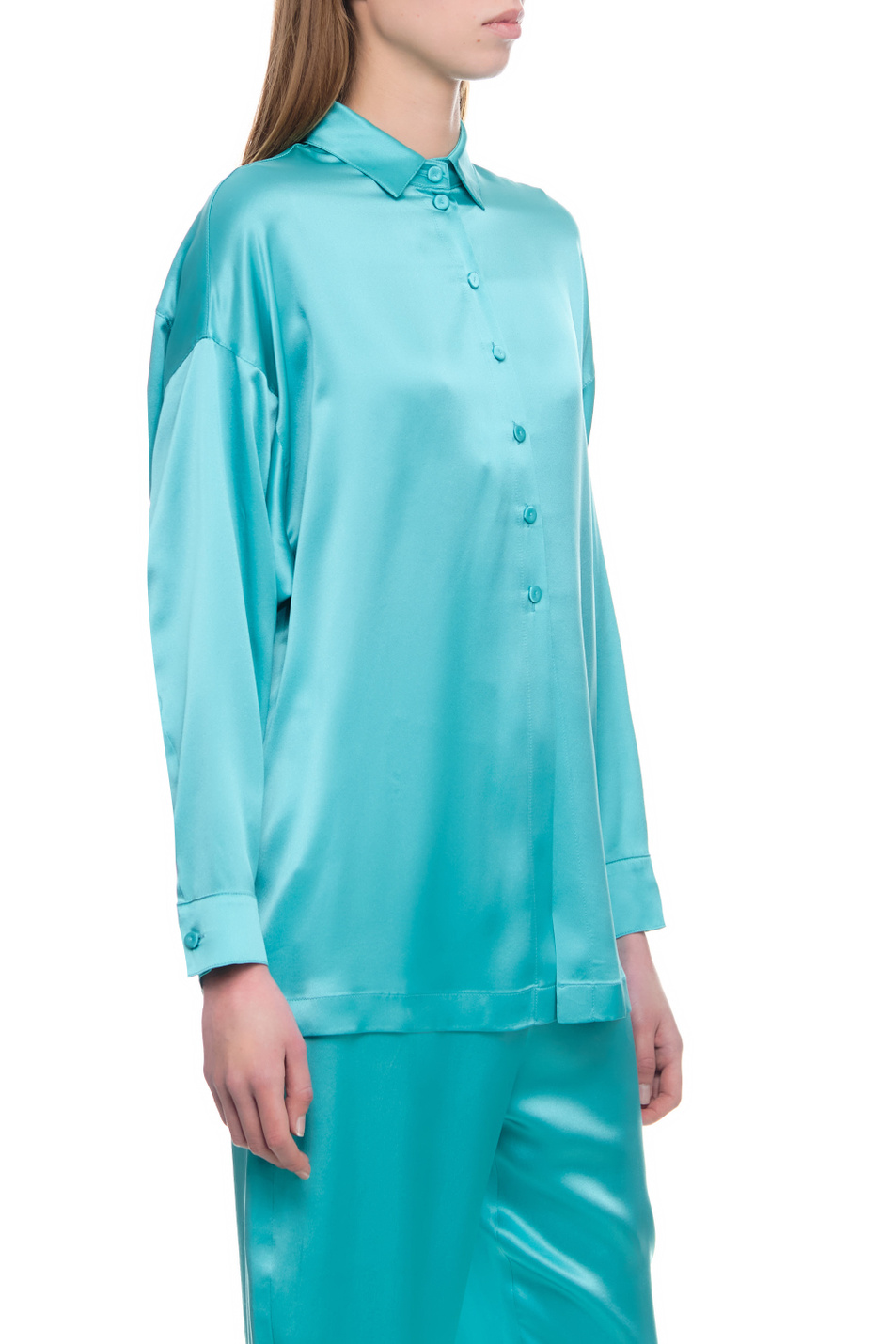 Emporio Armani Однотонная блузка из шелка (цвет ), артикул D4NC10-D2313 | Фото 5