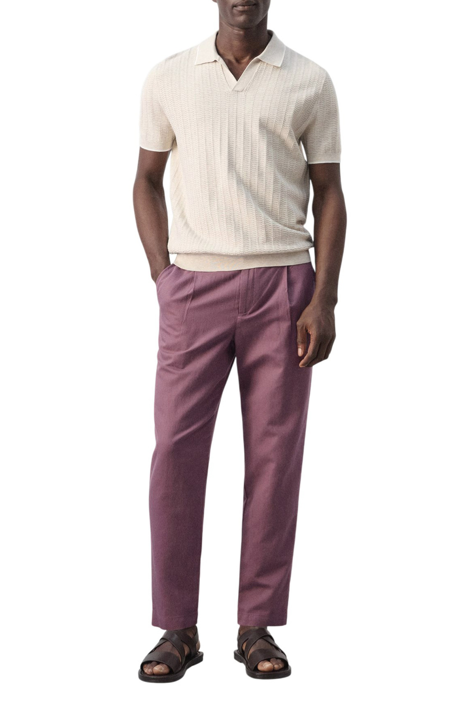 Мужской Mango Man Брюки ROMELINO из льна и хлопка (цвет ), артикул 27006714 | Фото 2