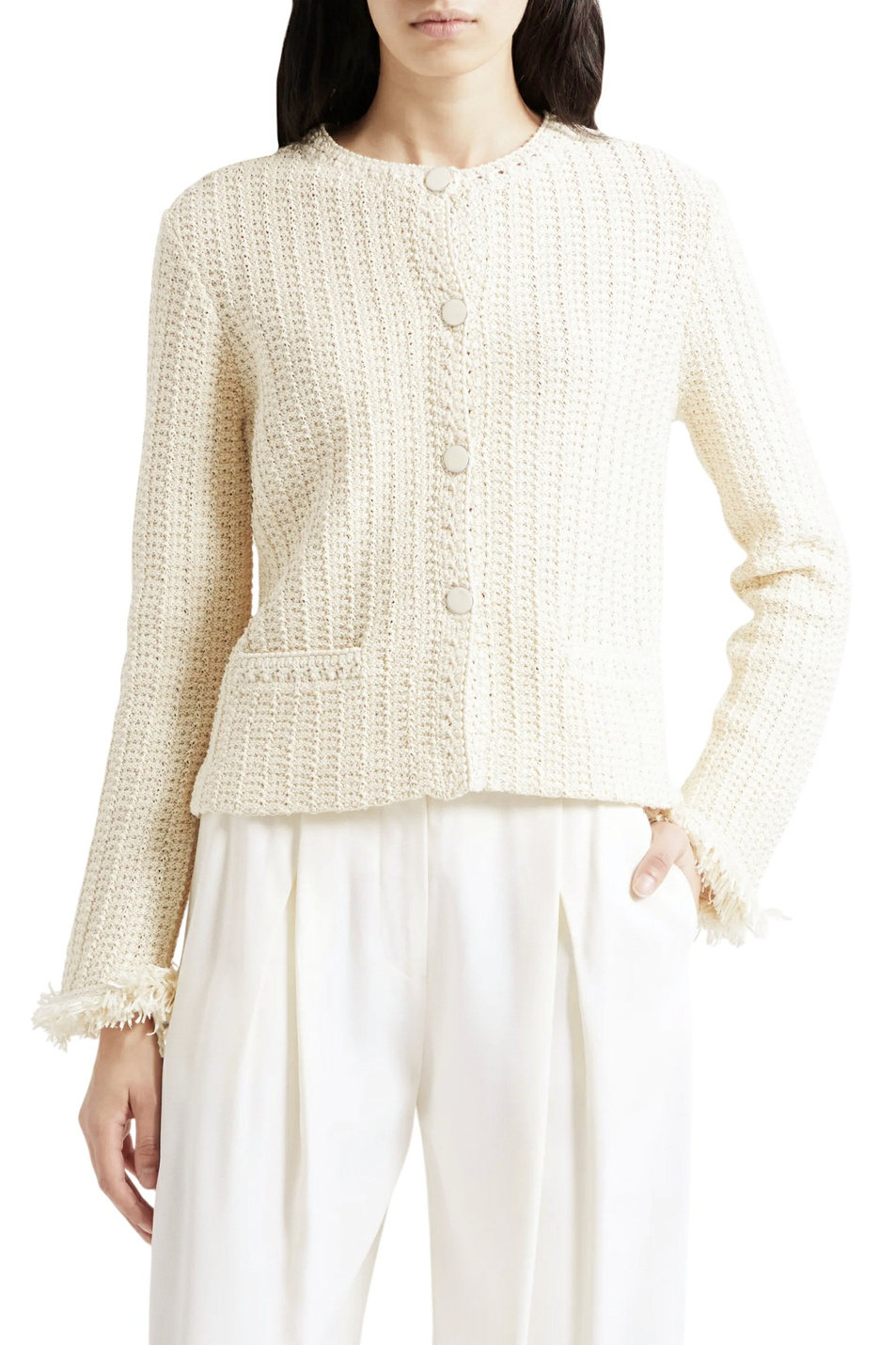 Женский Emporio Armani Кардиган вязаный с бахромой (цвет ), артикул EW002970-AF22478 | Фото 3