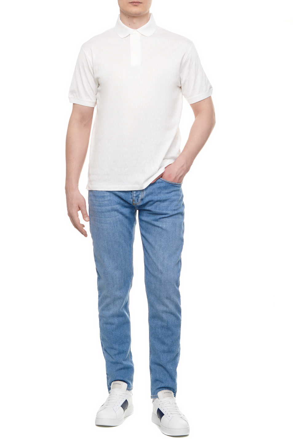 Мужской Emporio Armani Джинсы из эластичного хлопка (цвет ), артикул 3D1J75-1D01Z | Фото 2