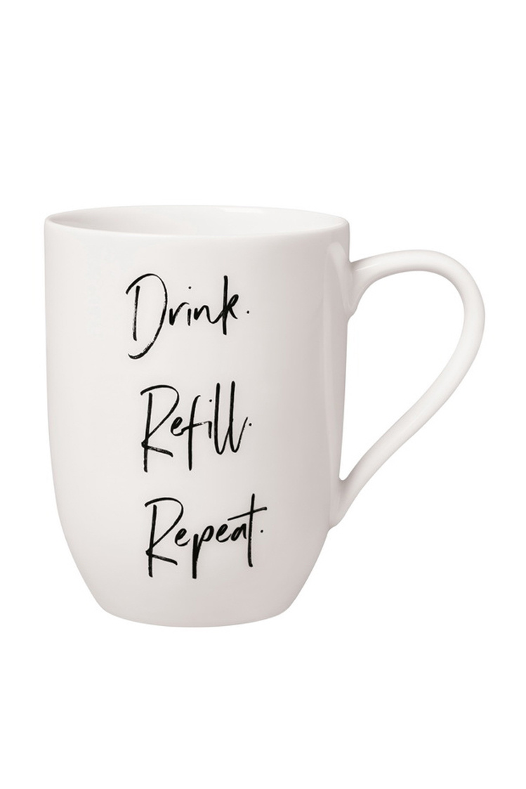 Кружка Drink Refill Repeat 340 мл|Основной цвет:Белый|Артикул:10-1621-9670 | Фото 1