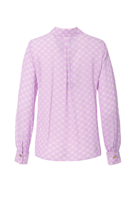 Блузка прямого кроя с принтом|Основной цвет:Лиловый|Артикул:CA02621E2 | Фото 2