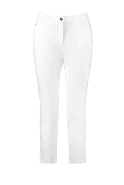 Укороченные однотонные джинсы|Основной цвет:Белый|Артикул:820040-21457 | Фото 1