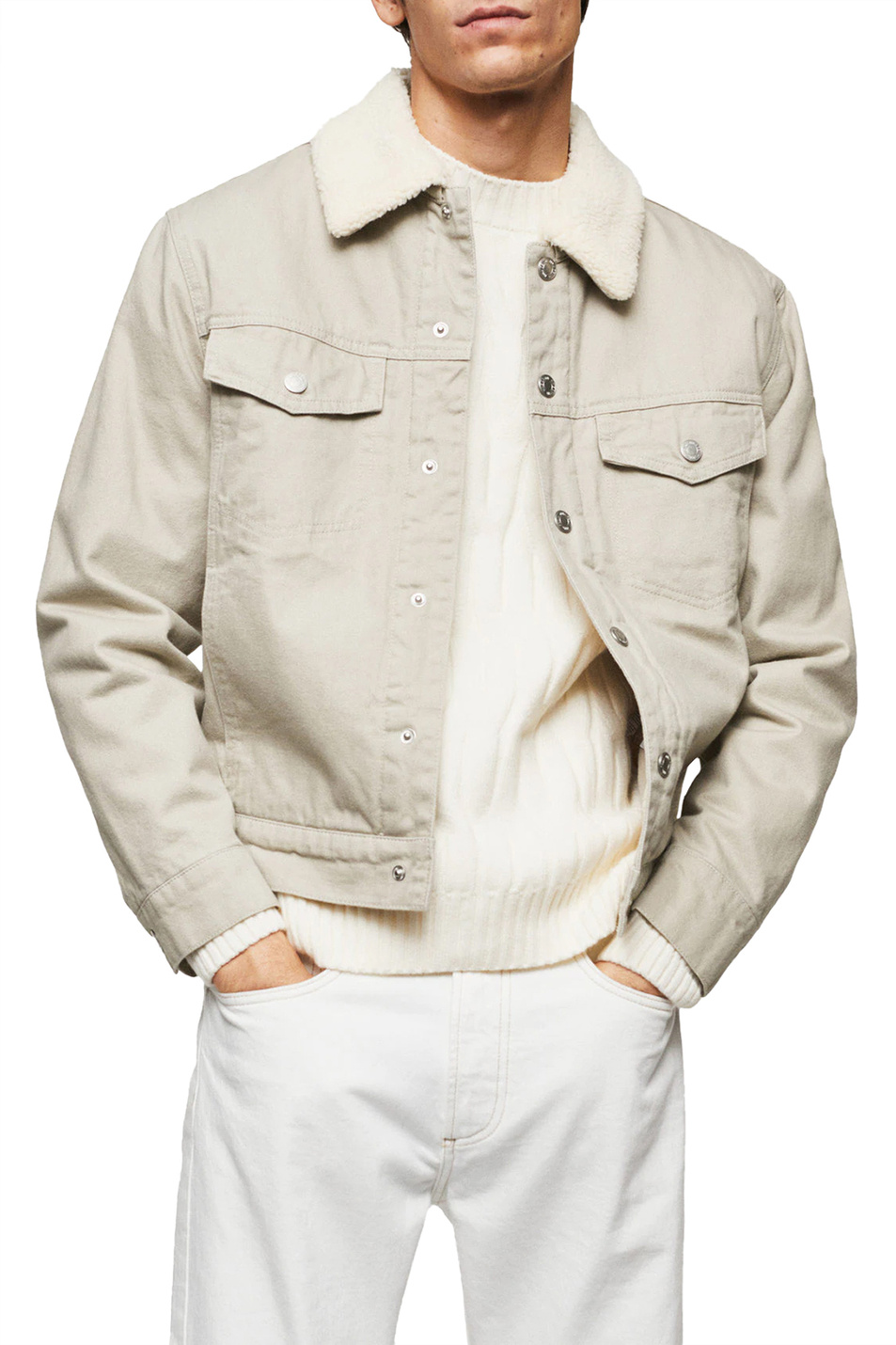 Мужской Mango Man Джинсовая куртка WASP с подкладкой из искусственной овчины (цвет ), артикул 47030781 | Фото 3