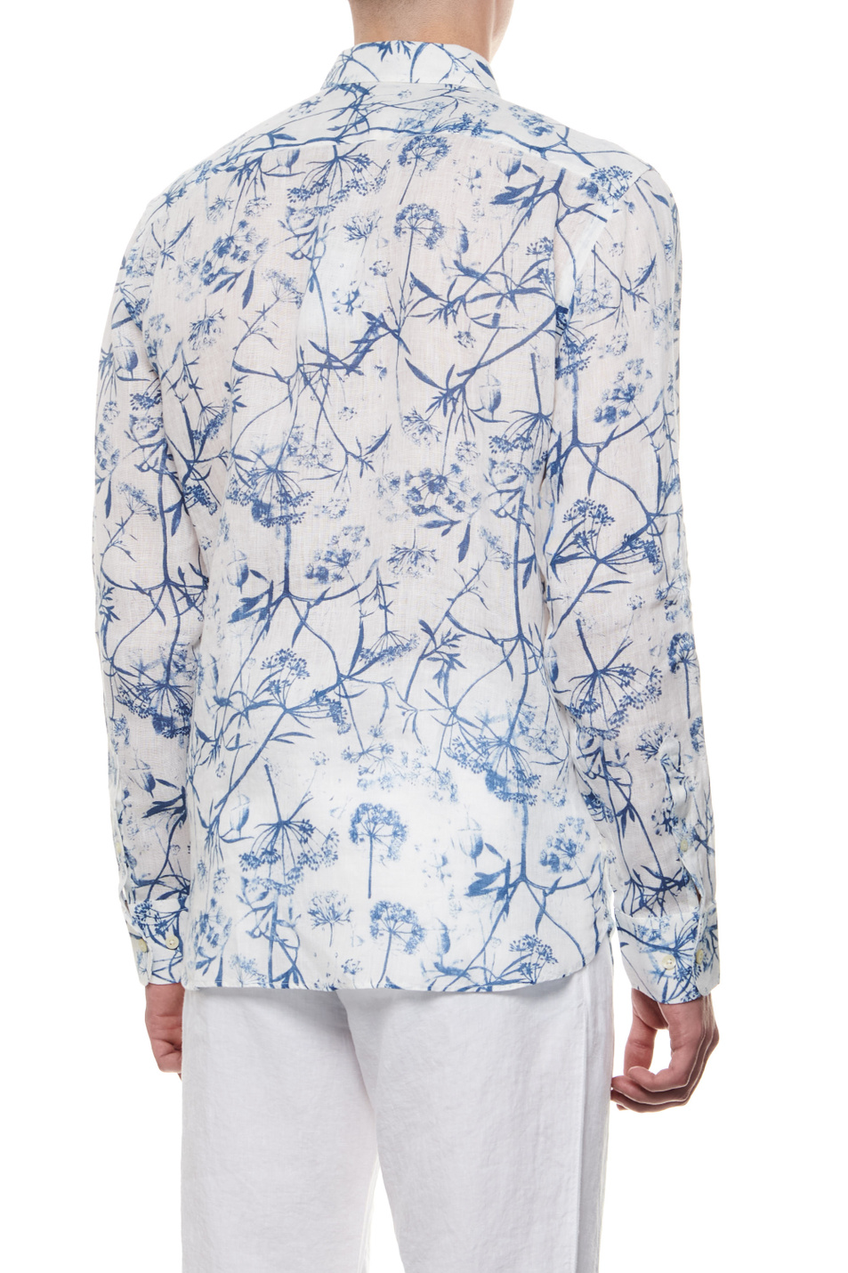 Мужской 120% Lino Рубашка из чистого льна с принтом (цвет ), артикул 31ALIM1311000G241 | Фото 3