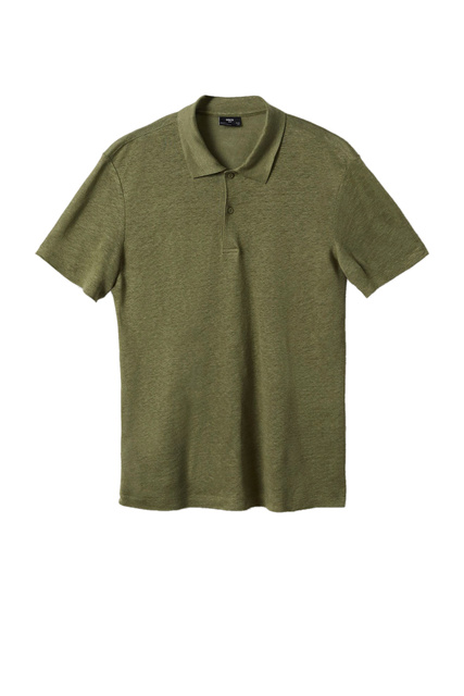 Рубашка поло AMBERES из чистого льна|Основной цвет:Зеленый|Артикул:27055764 | Фото 1