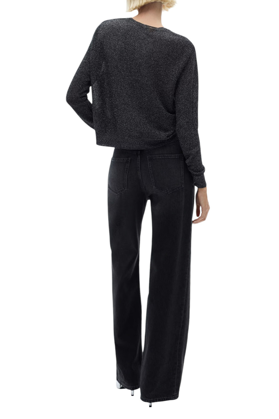 Джемпер KLONG с люрексом|Основной цвет:Черный Женский Mango Джемпер KLONG с люрексом (цвет ), артикул 77009244 | Фото 4