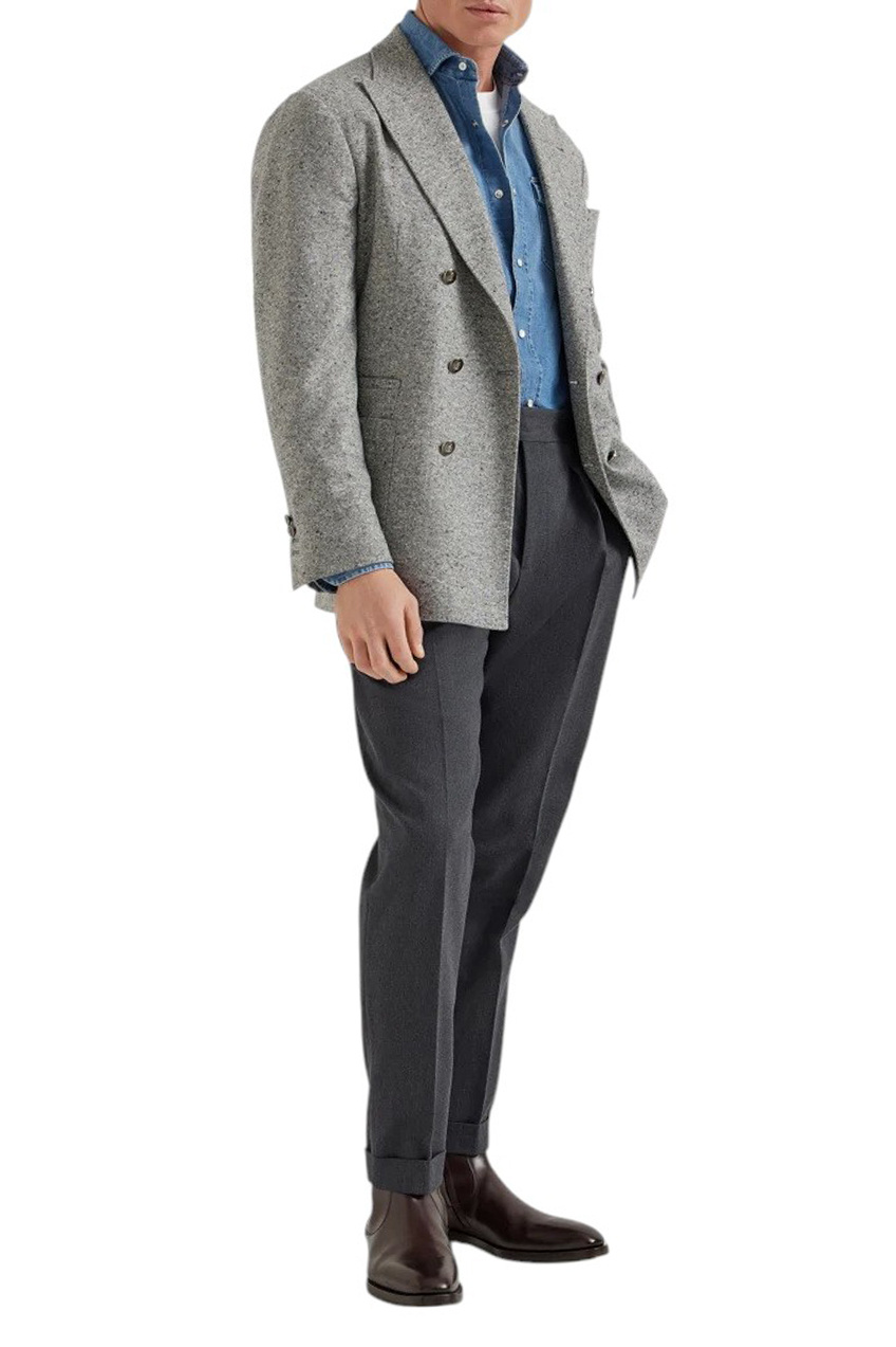 Мужской Brunello Cucinelli Футболка с логотипом (цвет ), артикул M0B138440 | Фото 2