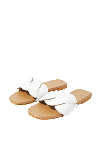 Сандалии с перекрученным ремешком|Основной цвет:Белый|Артикул:395011 | Фото 2