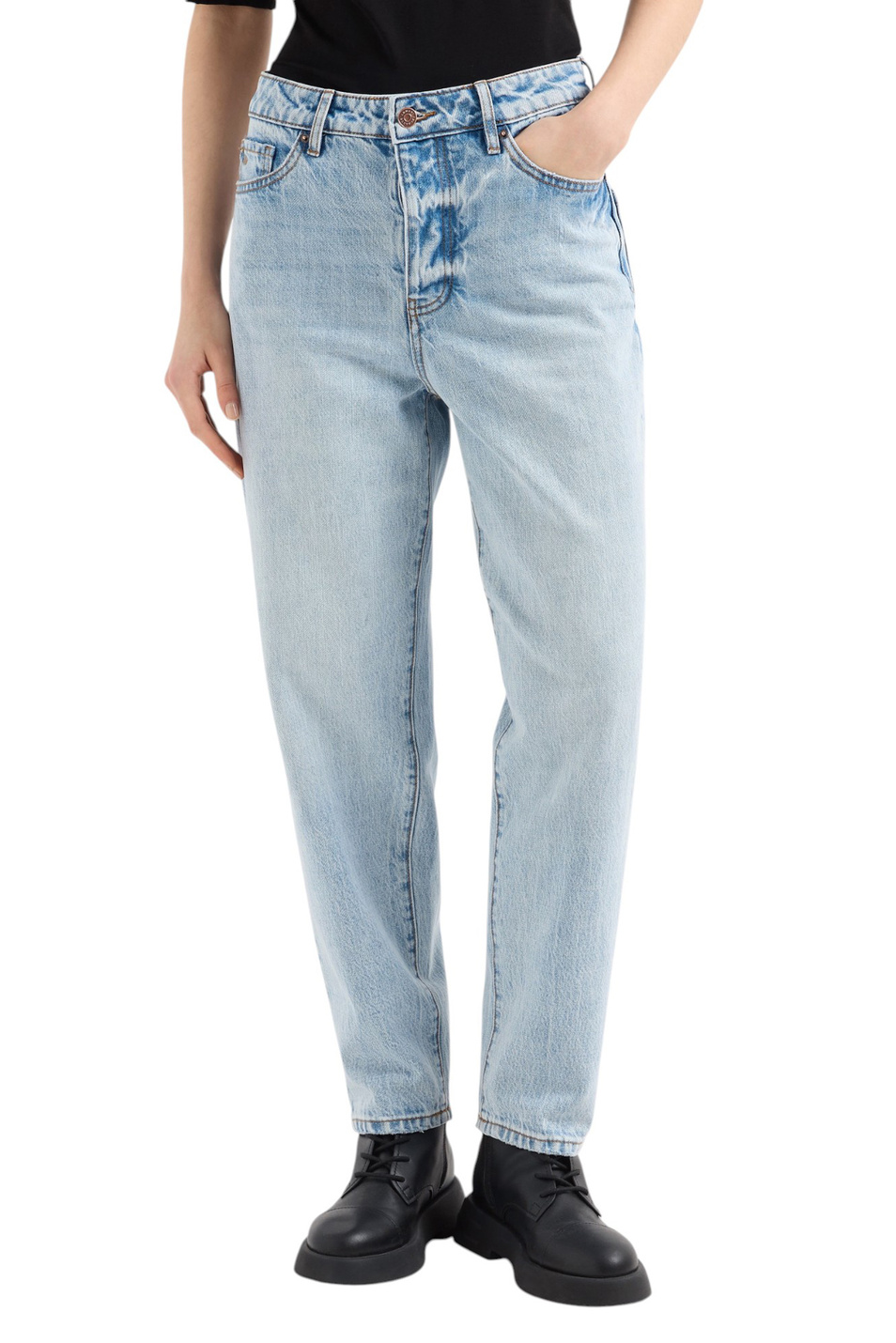 Женский Armani Exchange Джинсы из смесового хлопка (цвет ), артикул XW000128-AF12860 | Фото 3