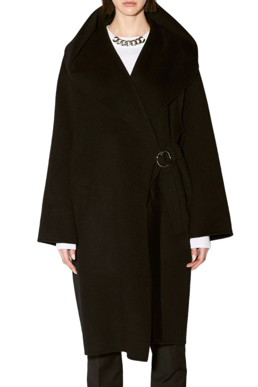 Пальто из натуральной шерсти|Основной цвет:Черный|Артикул:C1106CAS | Фото 1