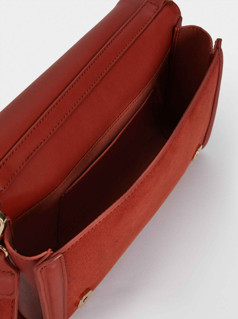 Parfois Фактурная замшевая сумка через плечо (Красный цвет), артикул 180281 | Фото 4