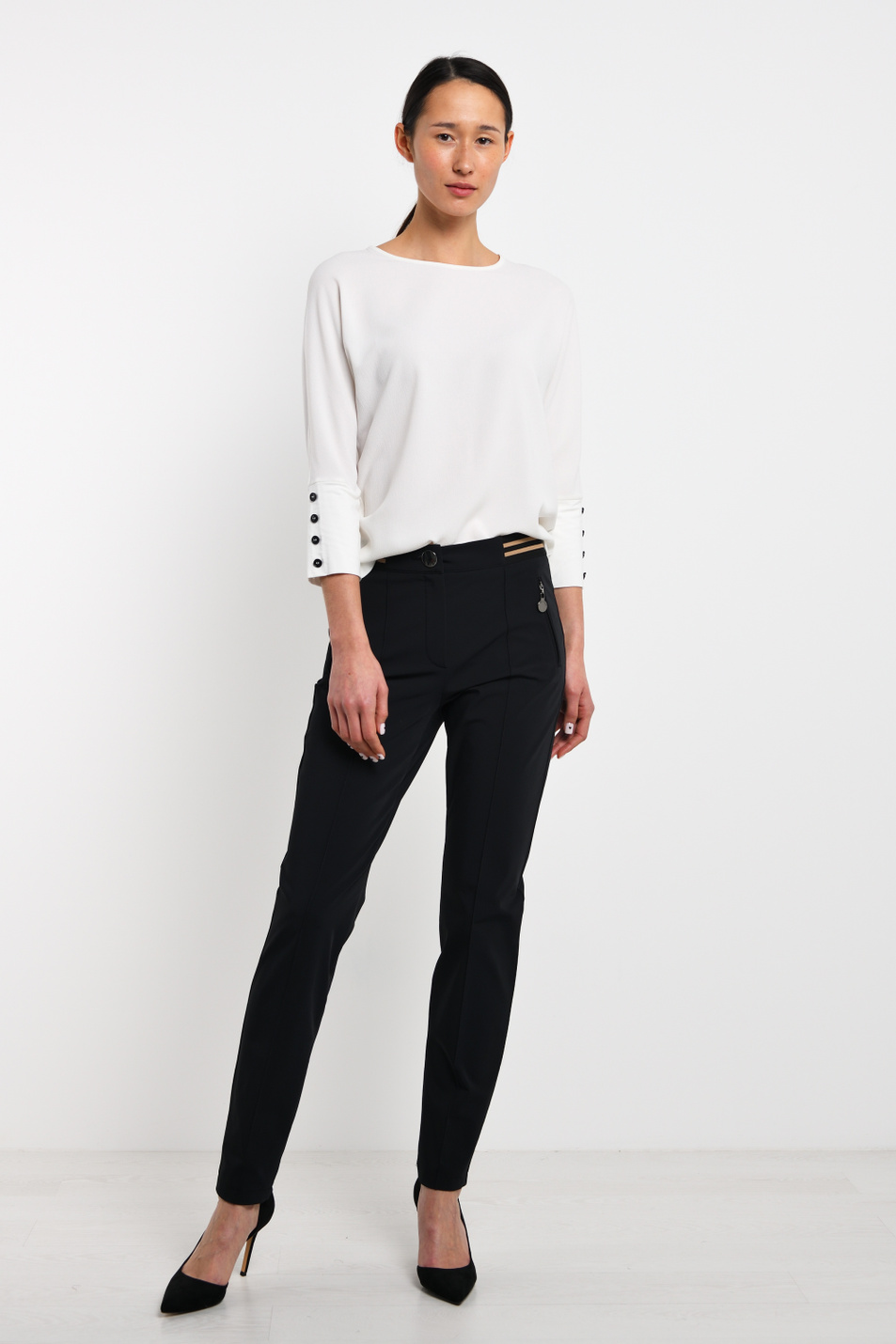 Женский Gerry Weber Брюки из смесового хлопка с эластичным поясом (цвет ), артикул 220035-38172 | Фото 2