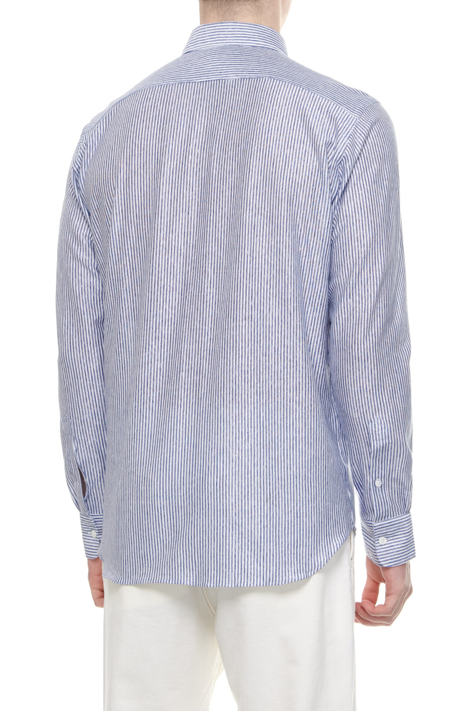 Мужской Canali Рубашка из льна и хлопка в полоску (цвет ), артикул L777GN03113 | Фото 4