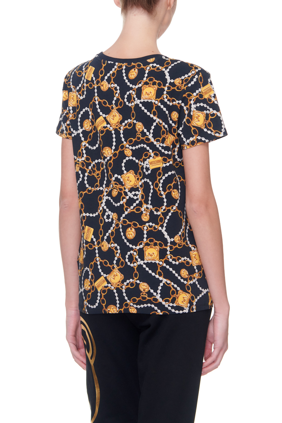 Женский Moschino Футболка из эластичного хлопка с принтом (цвет ), артикул A1902-9009 | Фото 5