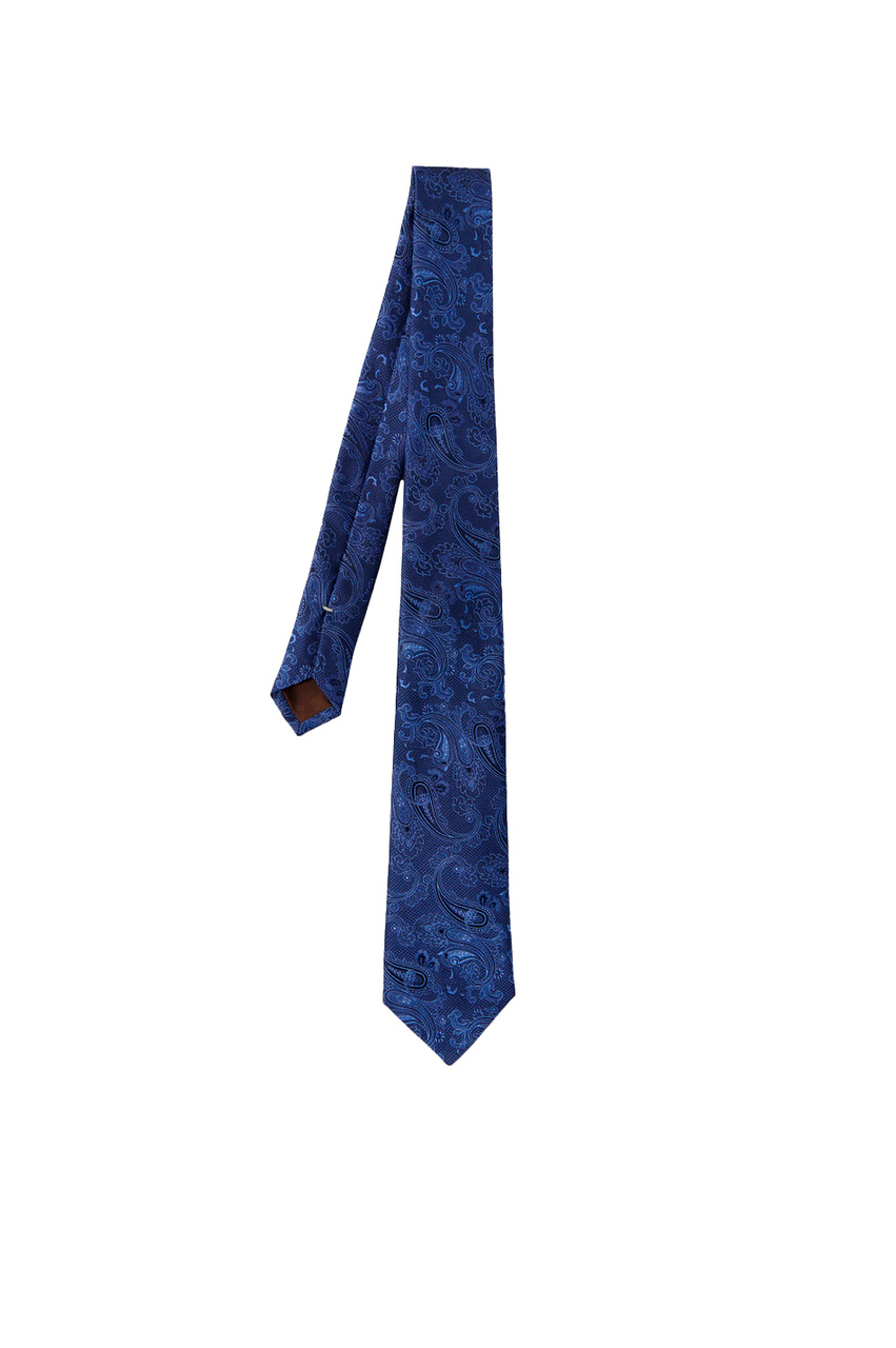 Галстук из натурального шелка|Основной цвет:Синий|Артикул:18HJ03943 | Фото 1