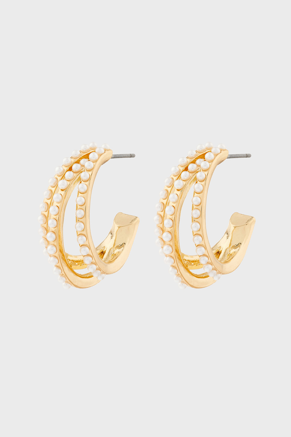 Женский Accessorize Серьги TRIPLE PEARL HOOP (цвет ), артикул 881957 | Фото 1