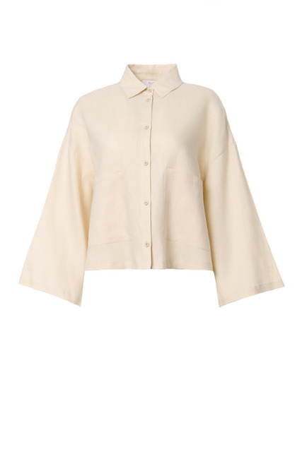 Льняная рубашка ULTIMO свободного кроя|Основной цвет:Кремовый|Артикул:31110626 | Фото 1