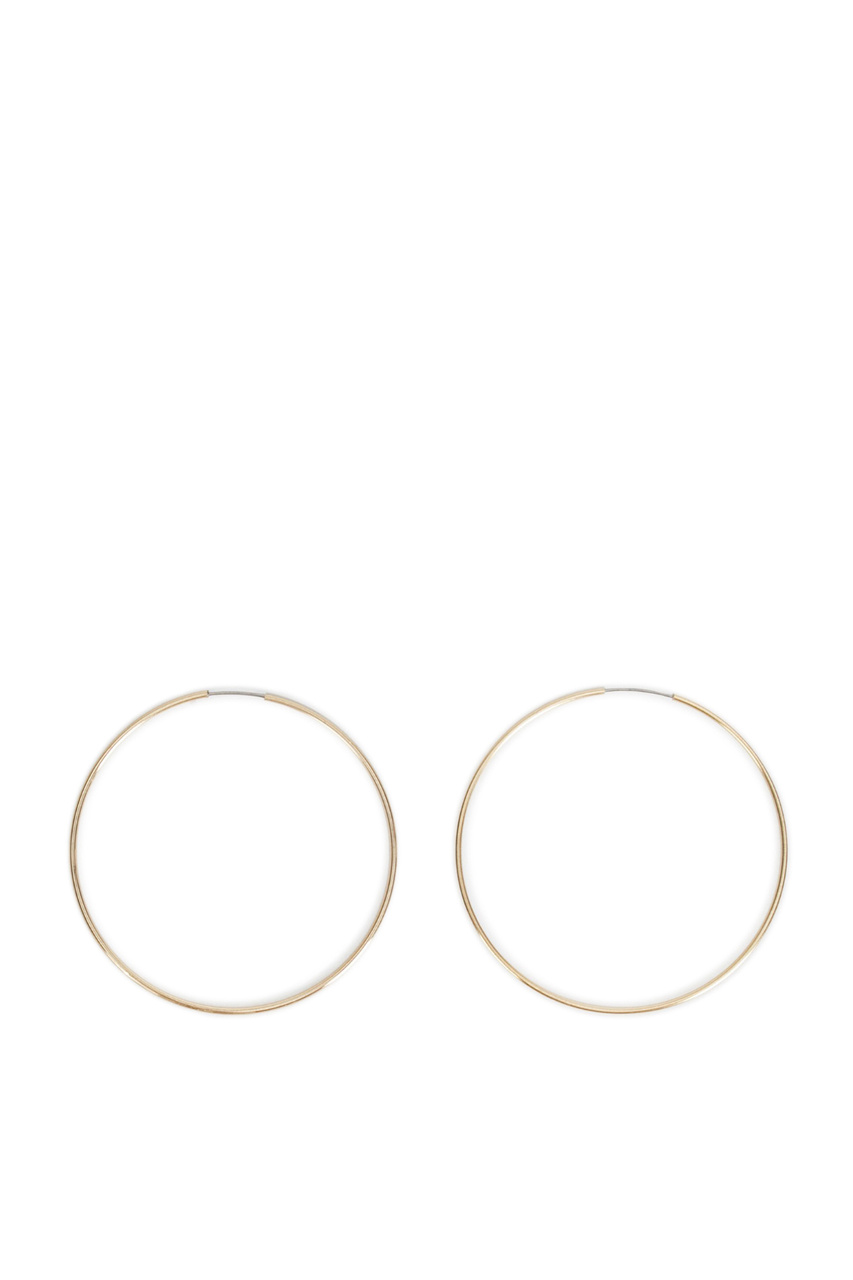 Серьги-кольца металлические|Основной цвет:Золотой|Артикул:160172 | Фото 1