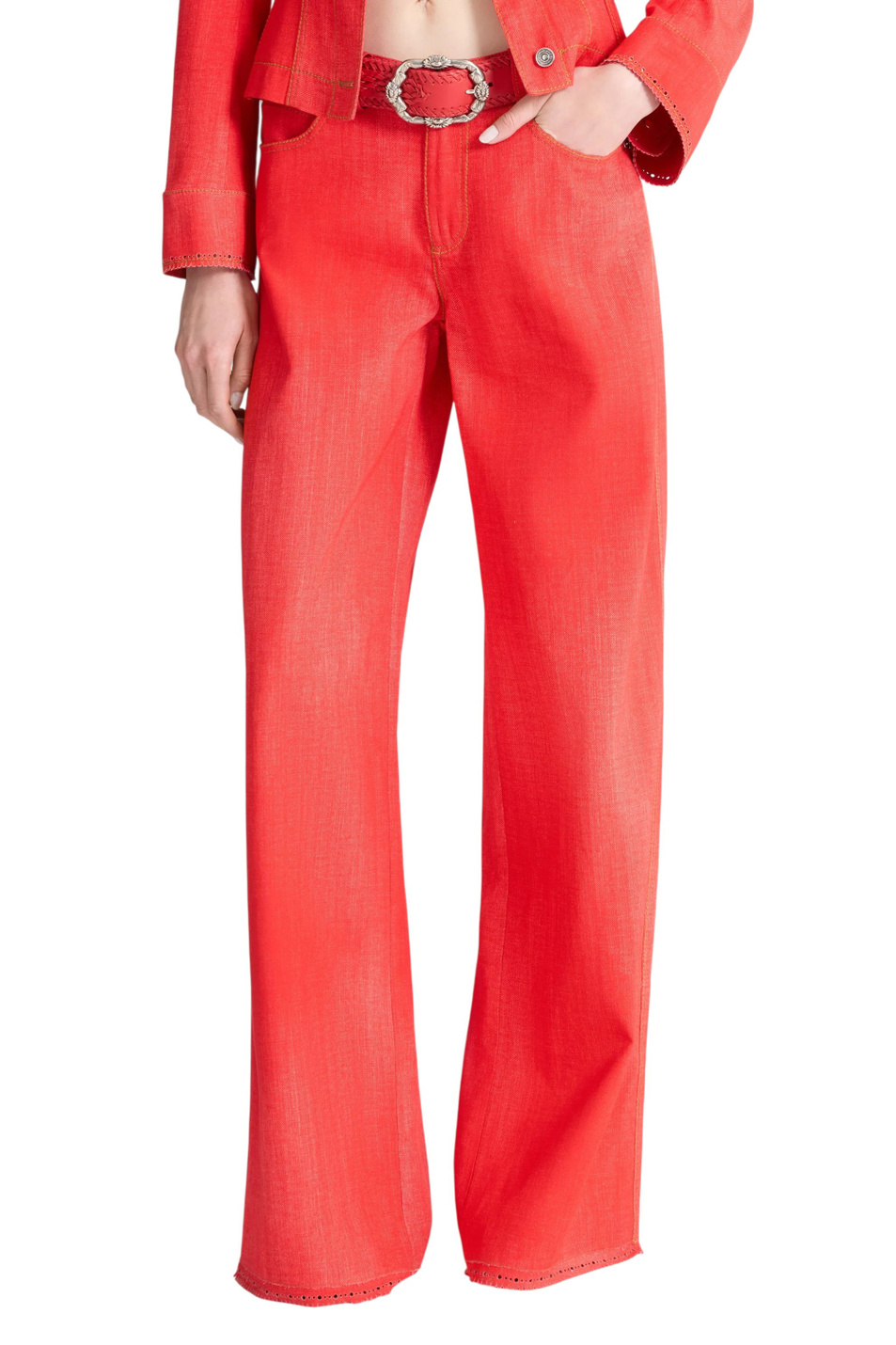 Женский ERMANNO SCERVINO Джинсы с эффектом потертости (цвет ), артикул D487P367RTEEMY | Фото 3