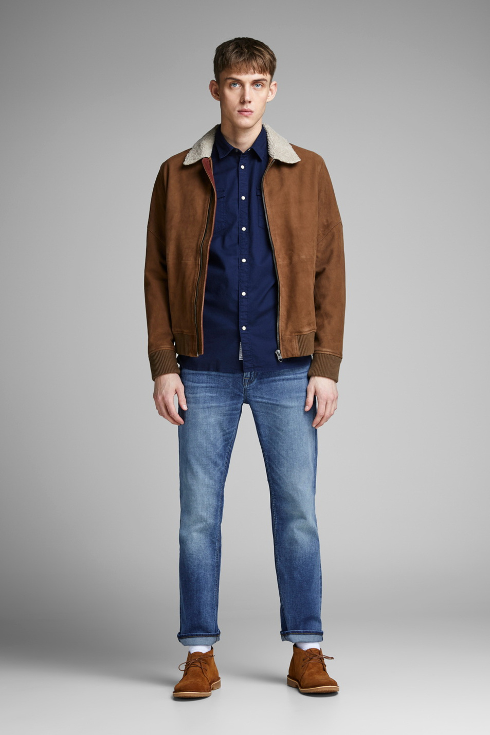 Мужской Jack & Jones Прямые джинсы Clark Regular fit (цвет ), артикул 12148235 | Фото 3