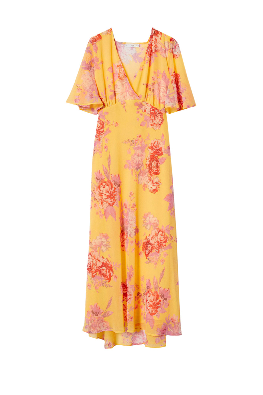 Платье ROMANCE с принтом|Основной цвет:Желтый|Артикул:27057131 | Фото 1