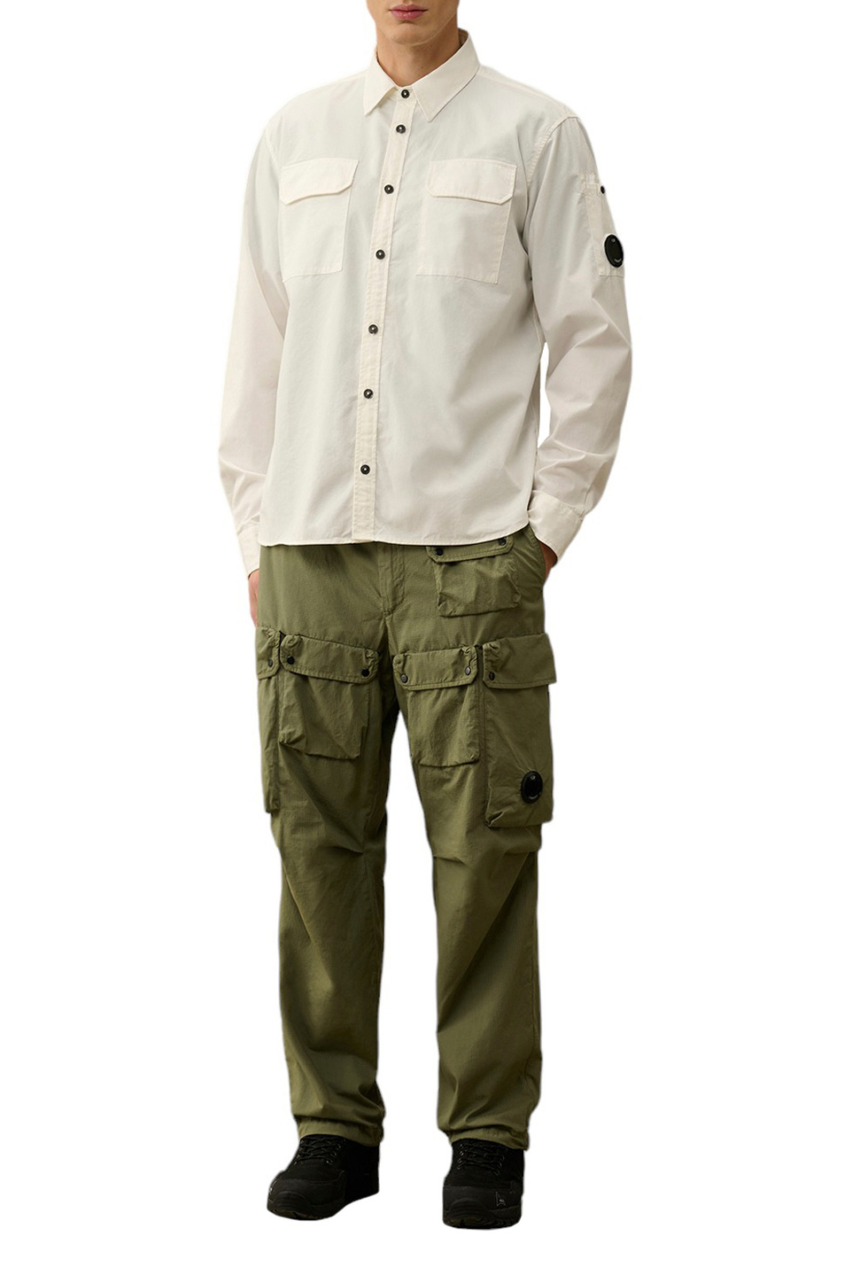 Мужской C.P. Company Рубашка из натурального хлопка с карманами (цвет ), артикул 16CMSH157A002824G | Фото 2