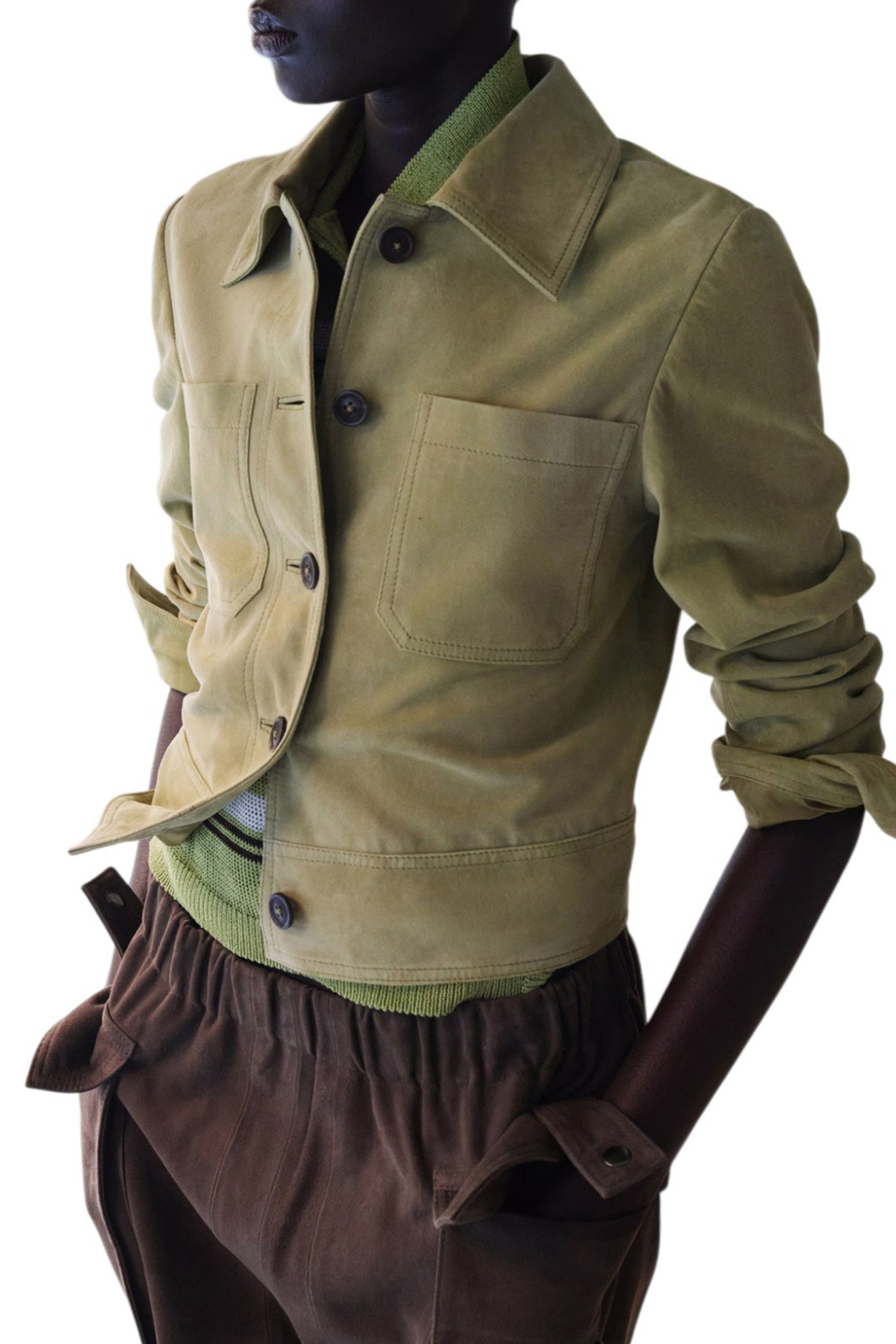 Женский Mango Куртка AVIGNON из натуральной замши (цвет ), артикул 27045813 | Фото 2