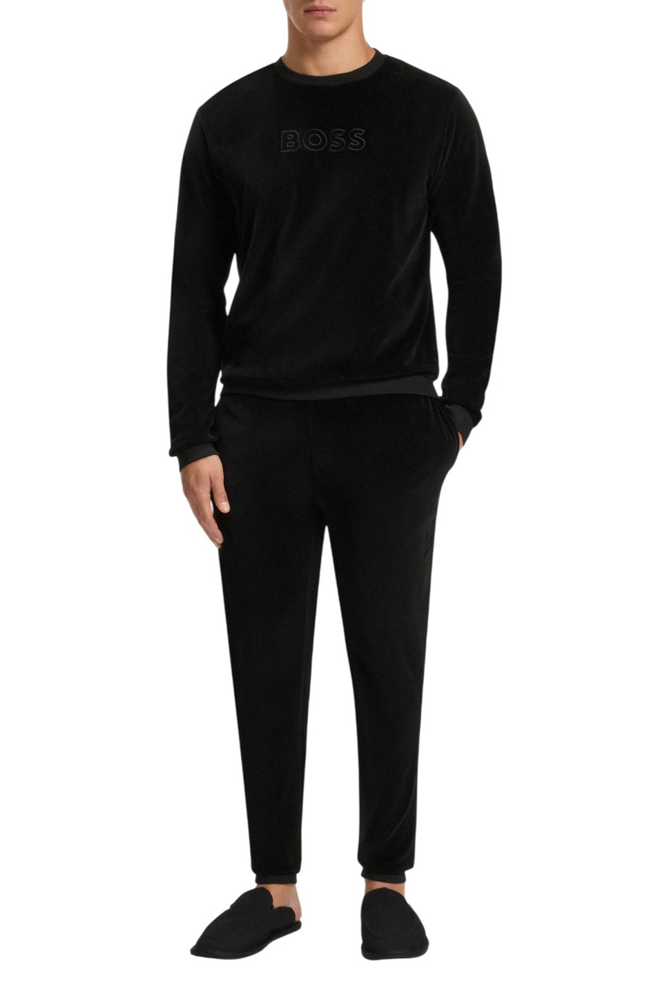 Свитшот с логотипом|Основной цвет:Черный Мужской BOSS Свитшот с логотипом (цвет ), артикул 50550636 | Фото 2