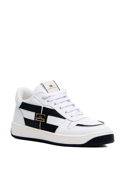 Кроссовки на шнуровке с перфорацией и металлической пластиной|Основной цвет:Белый|Артикул:SA61H31E2 | Фото 2