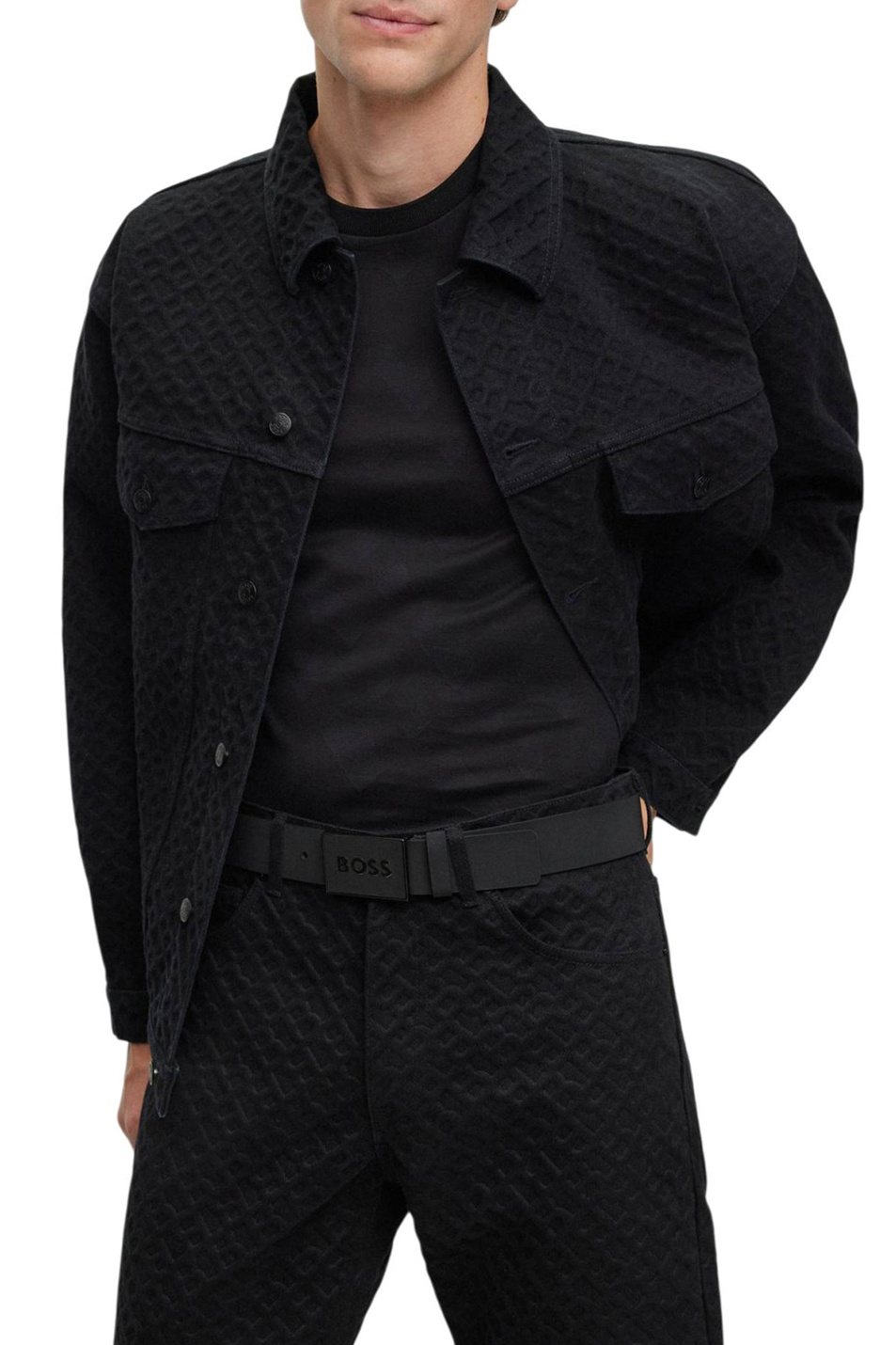 Ремень из натуральной кожи с металлической пряжкой|Основной цвет:Черный Мужской BOSS Ремень из натуральной кожи с металлической пряжкой (цвет ), артикул 50471333 | Фото 3