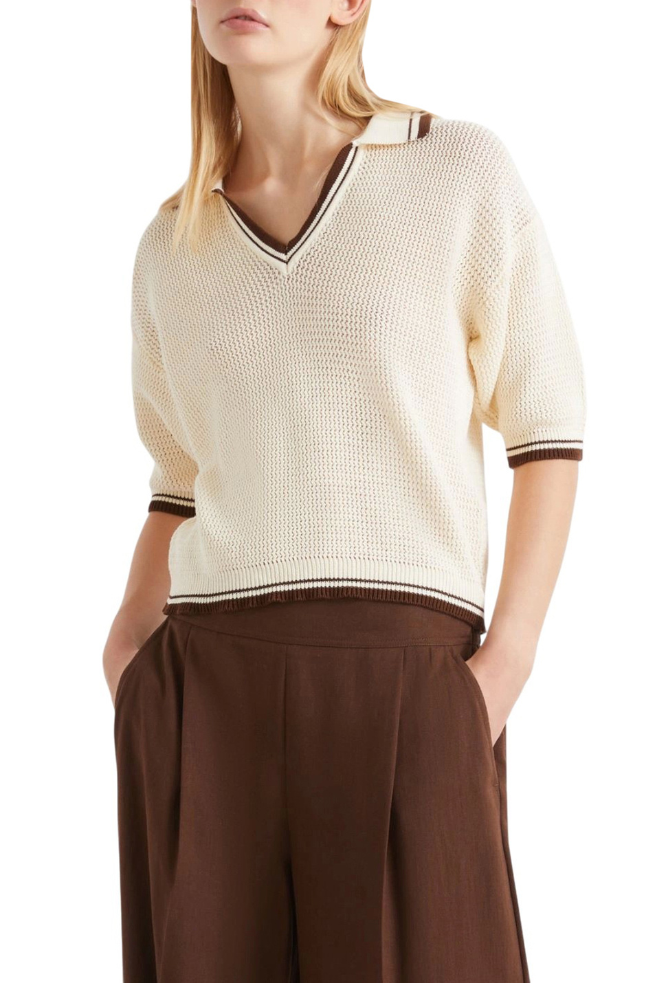 Женский MARELLA Поло LEMBI из хлопка (цвет ), артикул 2613361044 | Фото 3