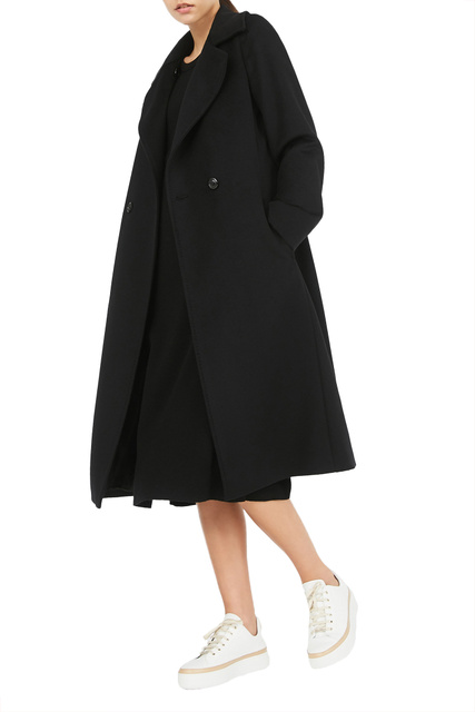 Длинное двубортное пальто BCOLLAG|Основной цвет:Черный|Артикул:60161229 | Фото 2