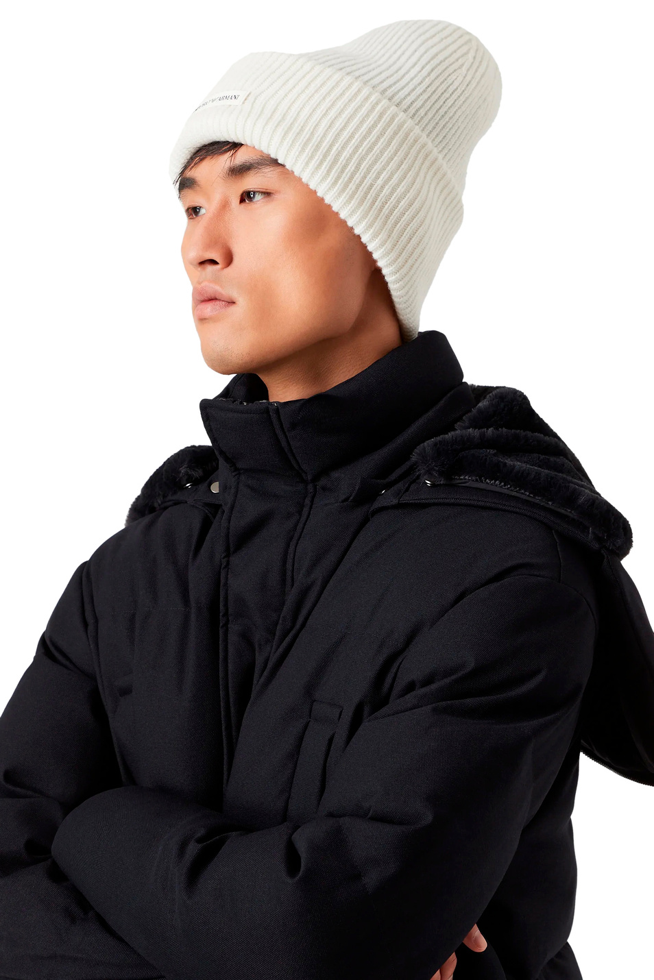 Мужской Emporio Armani Шапка в рубчик с нашивкой-логотипом (цвет ), артикул 627922-CC992 | Фото 3