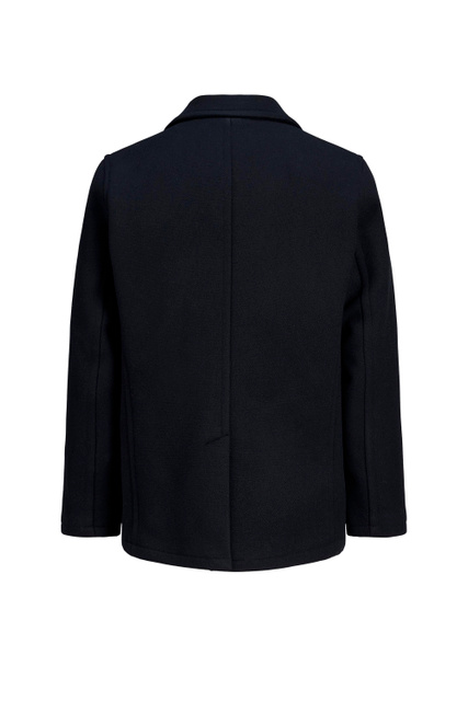 Двубортное пальто из смесовой шерсти|Основной цвет:Синий|Артикул:12174194 | Фото 2