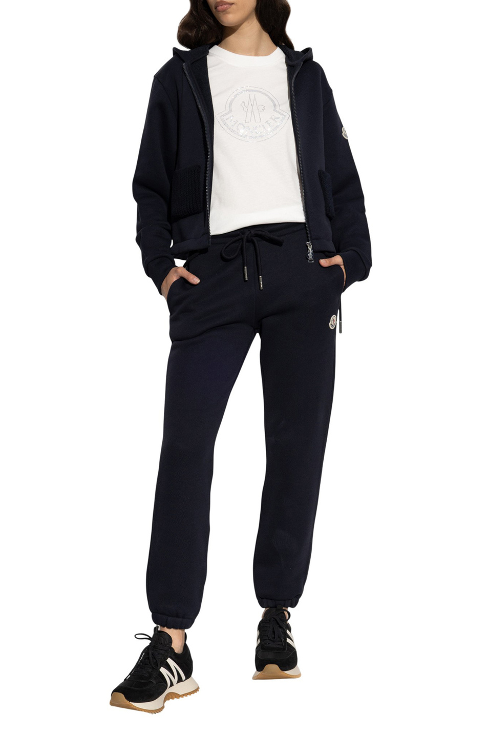 Брюки с логотипом|Основной цвет:Синий Женский Moncler Брюки с логотипом (цвет ), артикул K20938H00006-89B0Q | Фото 3