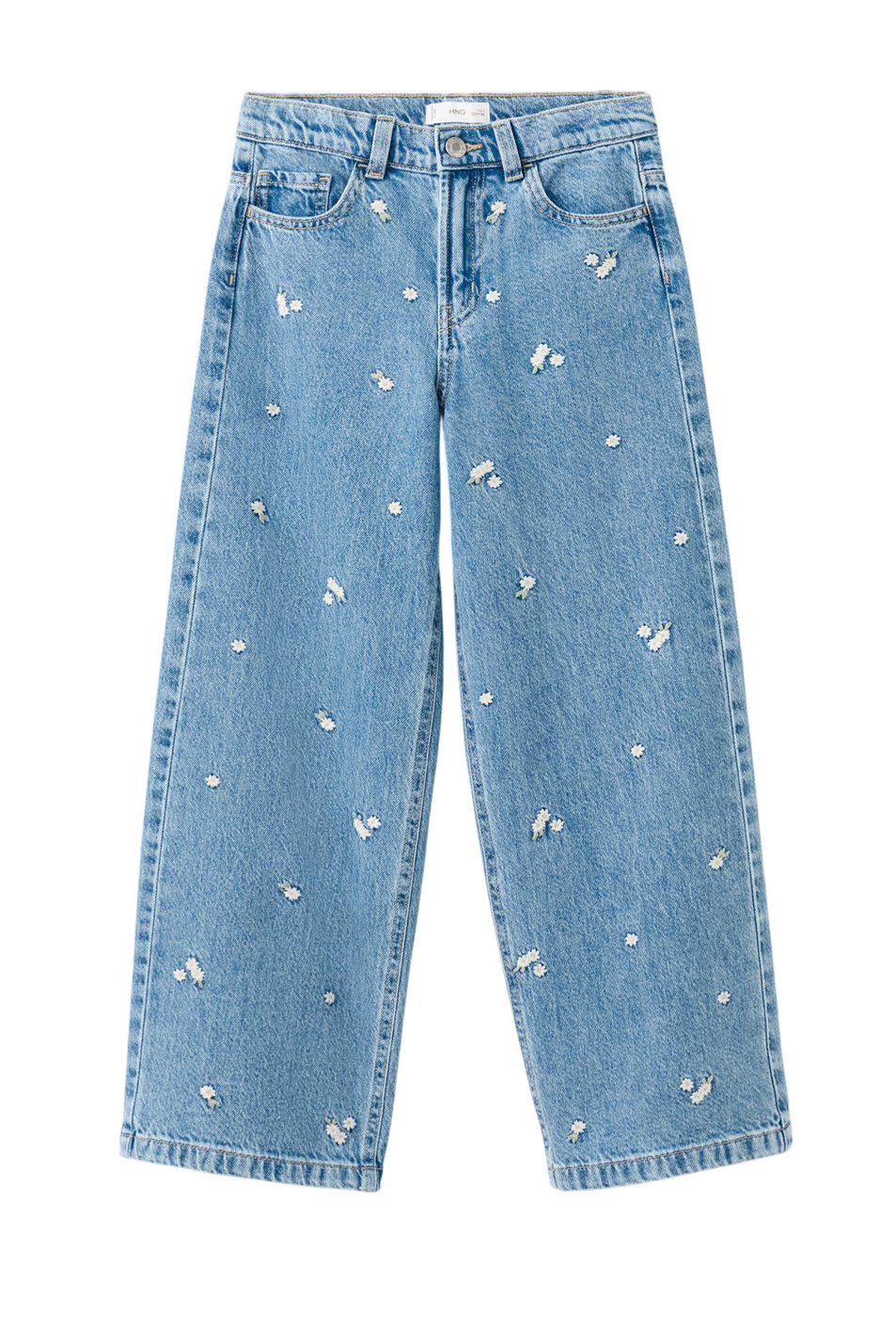 Девочкам Mango Kids Джинсы DAISY с вышивкой (цвет ), артикул 27064416 | Фото 1