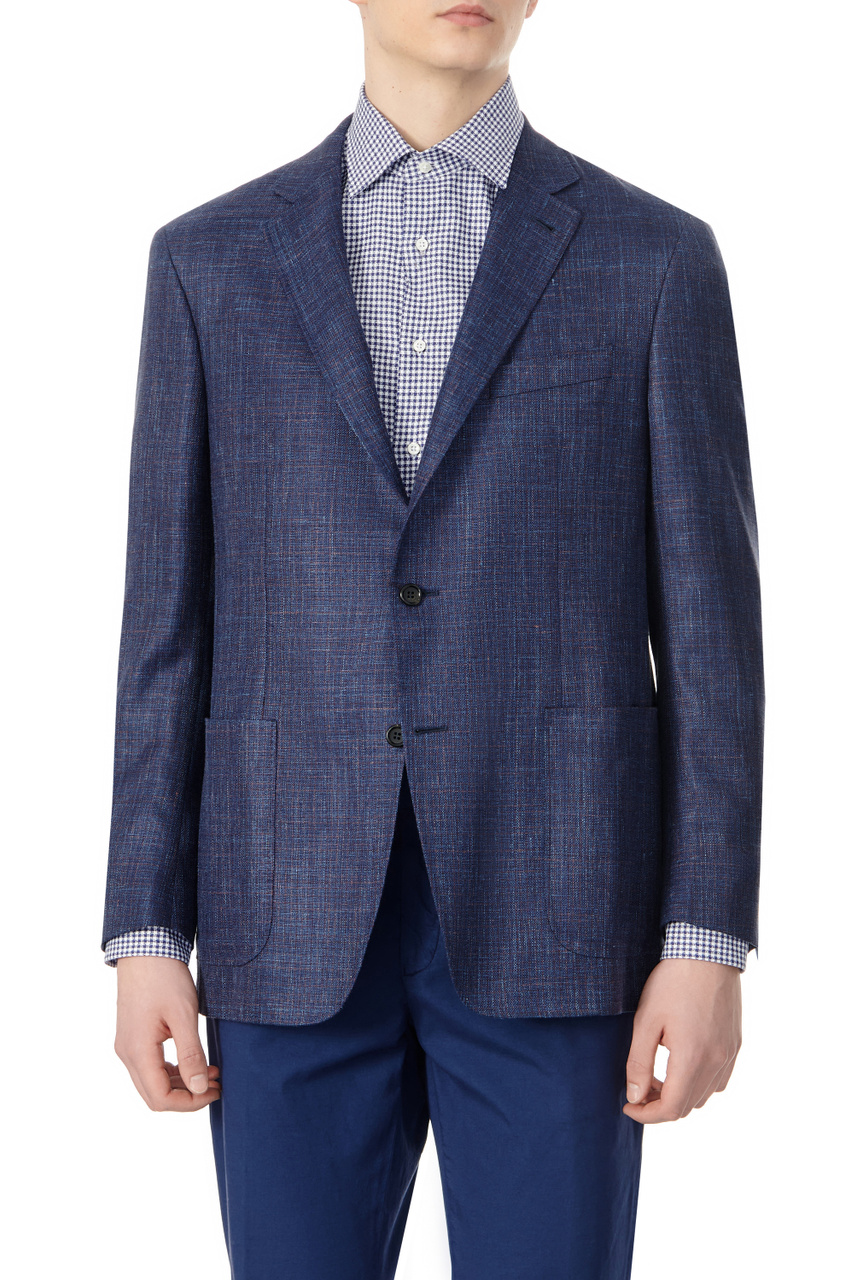 Пиджак с накладными карманами|Основной цвет:Синий|Артикул:23275CF02101 | Фото 1