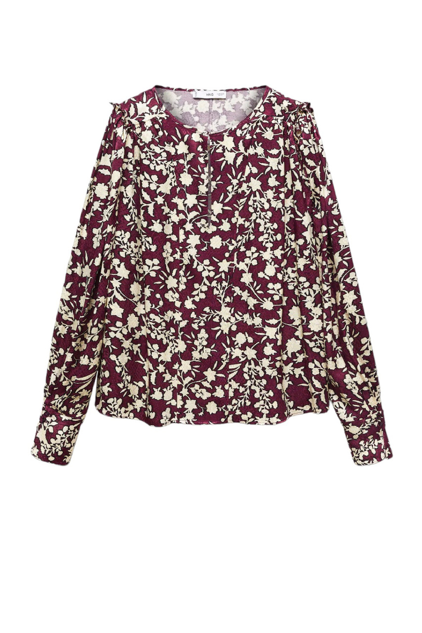 Блузка BERRY с цветочным принтом|Основной цвет:Бордовый|Артикул:57077728 | Фото 1