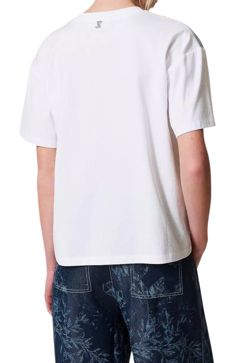 Женский TWINSET Milano Футболка MYFO из хлопка (цвет ), артикул 251AQ2054 | Фото 3