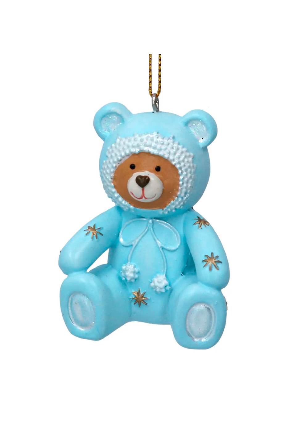 Не имеет пола Gisela Graham Елочная игрушка "Медвежонок в голубом комбинезоне" 6 см (цвет ), артикул 17241_2 | Фото 1