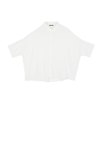 Рубашка оверсайз из вискозы|Основной цвет:Белый|Артикул:171354 | Фото 1