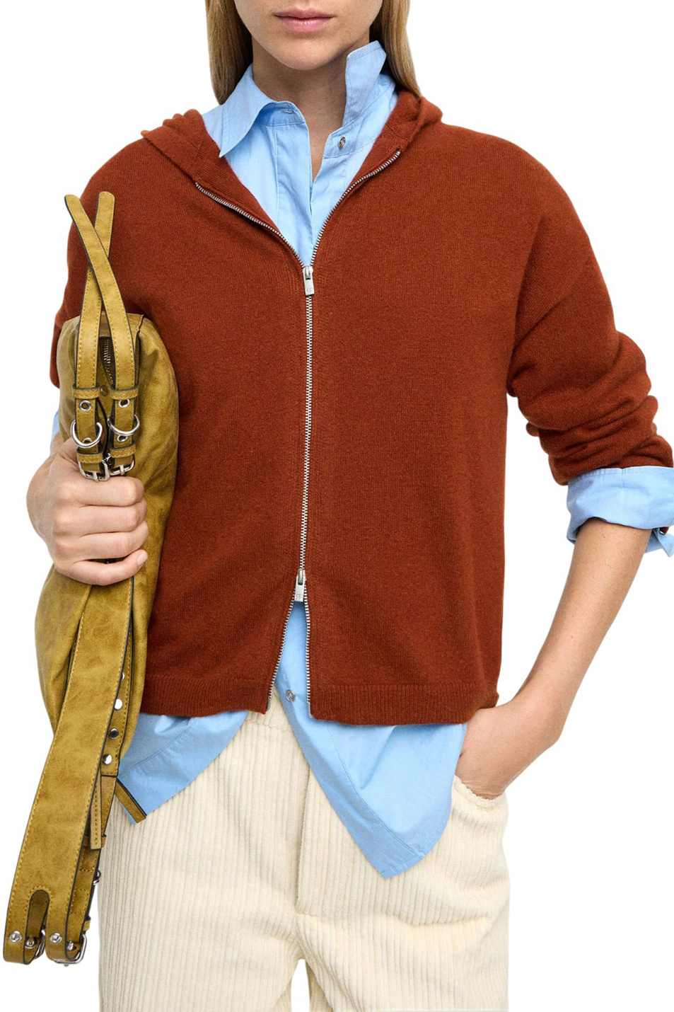 Кардиган из кашемира|Основной цвет:Красный Женский Parfois Кардиган из кашемира (цвет ), артикул 239688 | Фото 3