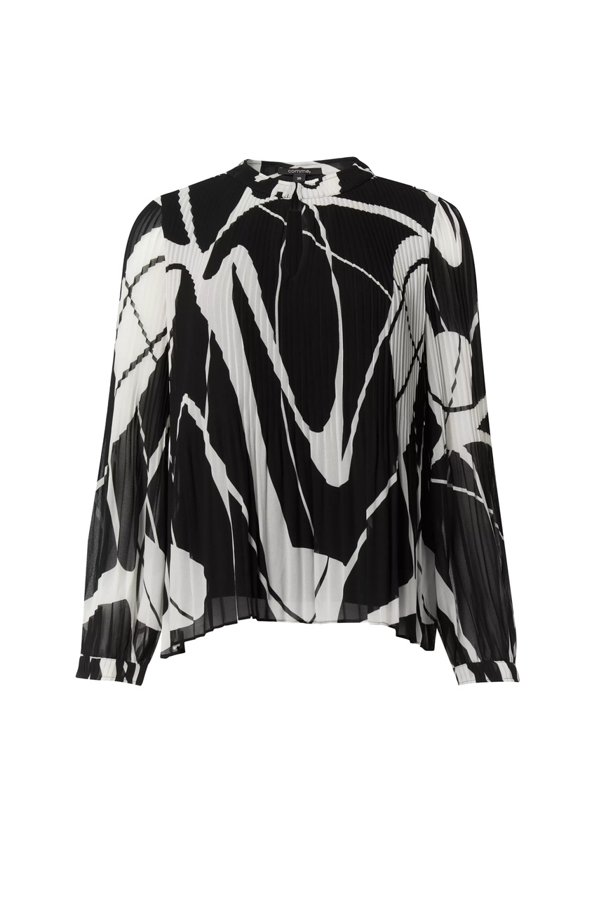 Блузка с принтом|Основной цвет:Черный|Артикул:2147923 | Фото 1